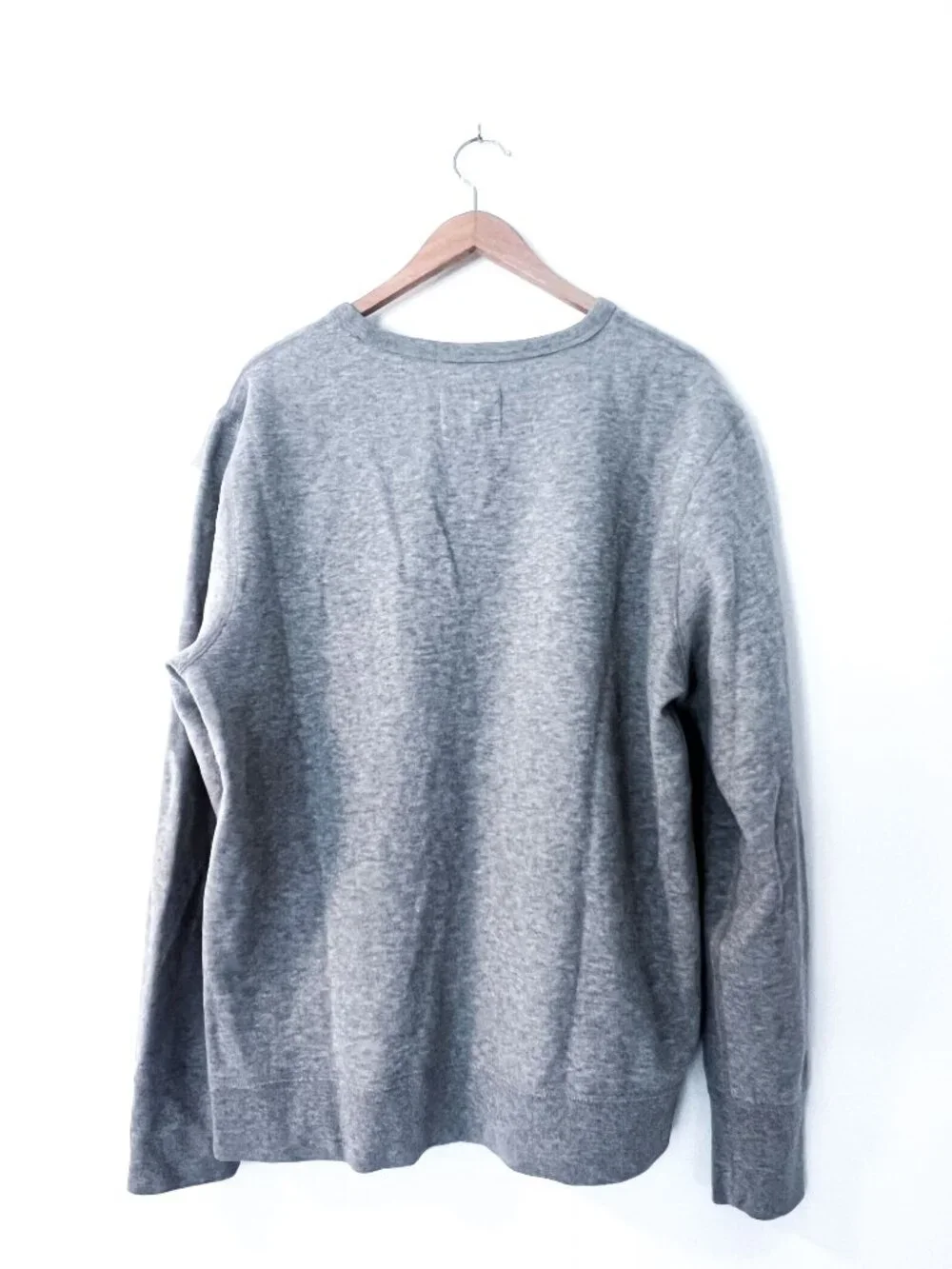 J Crew • French Terry Crewneck Sweatshirt pullover grey heather knit lounge L
